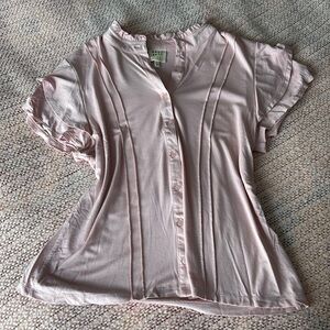 Light Pink Pleated Top with Buttons